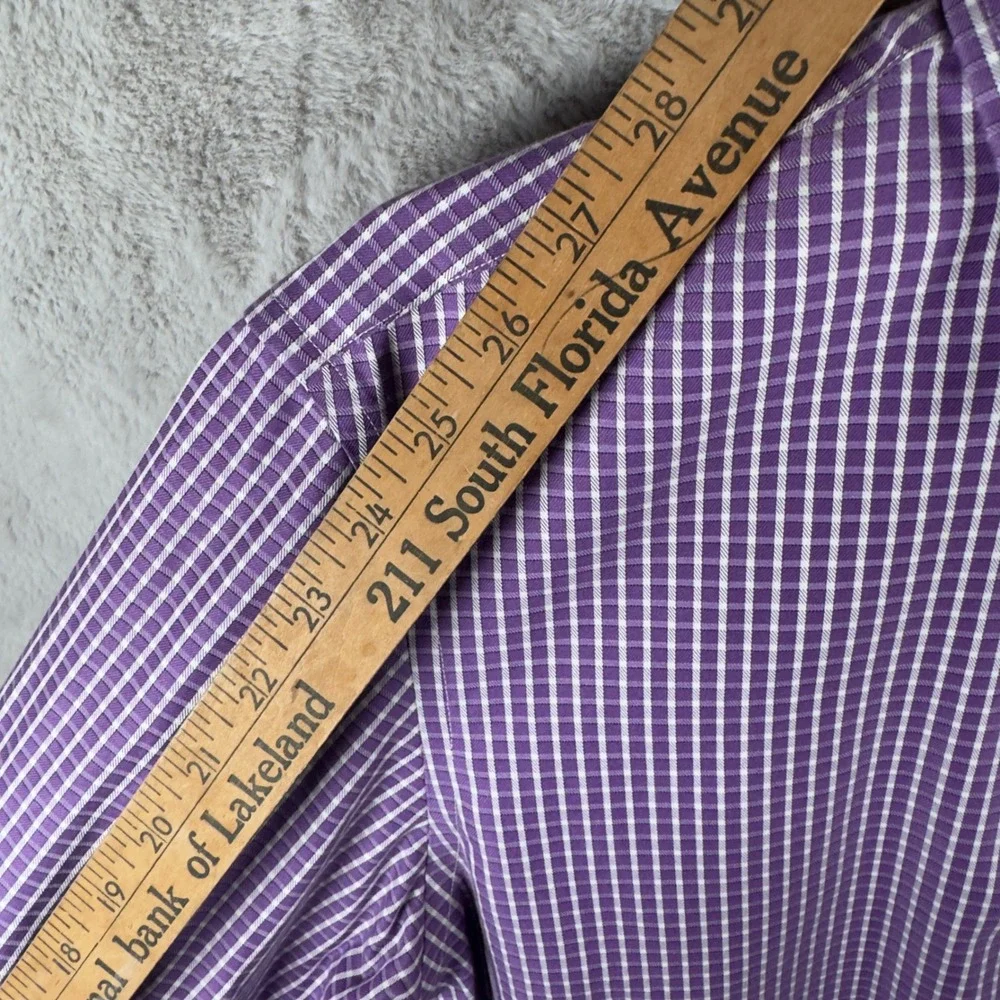 Banana Republic Non Iron Classic Fit Mens Purple Plaid Dress‎ Shirt Size S